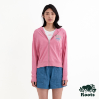 Roots 女裝- RBA ANIMAL寬版連帽外套-粉紅色