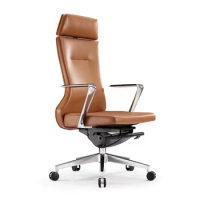 High Quality High Back Luxury Comfortable Genuine Leather Office Chair Boss Manager Chair Leather Reclining Boss Office Chair