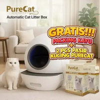 [PACKING KAYU] PURECAT Automatic Smart Cat Litter Box | GRATIS 2pcs PURECAT Pasir Kucing - Dunia Ane