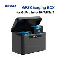 XTAR GP2 Battery Charging Box Case 6700mAh Dual Slot Fast Charger Battery Storage Box for GoPro hero 5 6 7 8 9 10 Battery