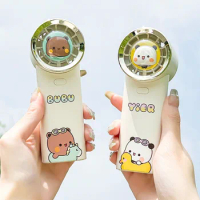 1/2pcs Cute Bubu Dudu Small Fan Yier Bubu Mini Handheld Fan USB Charging Mute Portable Fan Cooling Air Cooler For Outdoor
