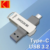 Kodak 2 in 1 Metal USB Flash Drives 64GB 128GB 256GB USB3.2 Pendrive Type C High Speed Dual Memory stick Pen Drive Free Shipping