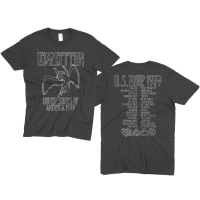 COD！！ READY STOCK Top Quality Metal Band Tshirt Custom Print Streetwear Led Zeppelin USA Tour 1977 T