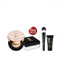 【YSL】官方直營 恆久完美柔霧超模底妝組(恆久完美持久柔霧蜜粉+超模光感精華水氣墊)