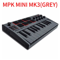 AKAI Professional MPK Mini MK3 - 25 Key USB MIDI Keyboard Controller With 8 Backlit Drum Pads, 8 Kno