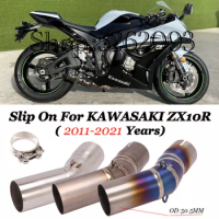 For KAWASAKI ZX-10R ZX10R ZX 10R 2011-2021 Years Motorcycle Exhaust Modified Titanium Alloy Middle Link Pipe Moto Escape Muffle