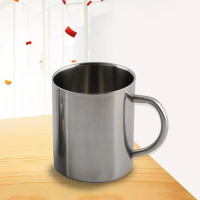 300ml 400ml bạc Thép không gỉ Cầm tay với tay cầm Chai nước Cốc cà phê Tách trà Cốc cốc