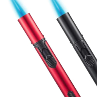 New HONEST Metal Torch Windproof Lighter Refillable Pen Lighter Jet Flame Butane Lighter Kitchen BBQ Candle Camping Men's Gadget