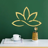 1pc Lotus 3D Acrylic Mirror Wall Sticker Removable Art Mural Stickers For Living Room Bedroom Mandala Zen Yoga studio Home Decor