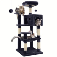Cat Tower, Cat Tree Tower For Indoor Cats With Large Cat Condo House And Scratching Post, Cat Climbing Tree With Top Perch, Hamm