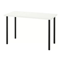 LAGKAPTEN/ADILS 書桌/工作桌, 白色/黑色, 120 x 60 公分