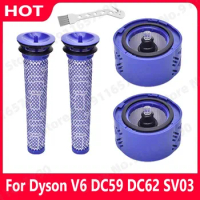 Best Pre-Filter And 2 HEPA Filter kit for Dyson V6 Absolute Cordless Stick Vacuum Cleaner. Replaces Part