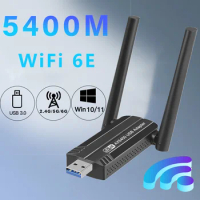 5400Mbps USB3.0 WiFi 6E Adapter Tri Band 2.4G 5G 6G Wireless WiFi Dongle Antenna Gigabit Ethernet Network Card Receiver For PC