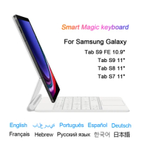 Magic Keyboard For Samsung Galaxy Tab S9 FE 10.9" Case Magnetic Cover For Galaxy Tab S7 S8 S9 11 Inch TouchPad Backlit Keyboard