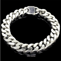 Gelang Titanium Pria Rantai Baja Putih Garansi Anti Karat