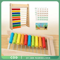 Alat Hitung Anak Sempoa Kayu 10 Baris Abacus Mainan Edukasi Belajar Berhitung Kalkulator