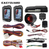 EASYGUARD 2 Way Car Alarm System LCD Remote Engine Start Timer Shock Sensor Warning Car Accessories