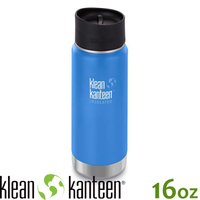 【KLEAN KANTEEN 美國 16盎司KK環形寬口保溫鋼瓶(54mm)《海空藍》】K16VWPCC/保溫瓶