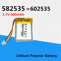 1-2PCS 600mAh 582535 602535 Lithium Polymer Battery for MP3 GPS MiVue 366 368 388 Mio 358P 658p Papago HP F210 F300 F200 Car DVR