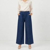LZS Celana Panjang Soft Jeans Wanita LP1609BYL Panjang 100 cm LEZAHRASIGNATURE Lidya Wide Leg Pants 