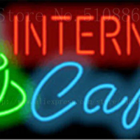Internet Cafe neon sign Handcrafted Light Bar Beer Pub Club signs Shop Business Signboard diet food diner break 17"x14"