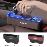 Car Interior LED 7-Color Atmosphere Light Sewn Chair Storage Box For Mitsubishi ASX Auto Universal USB Storage Box Accessories