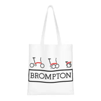 Recycling Merch Bromptons Shopping Bag Women Canvas Shoulder Tote Bag Durable Folding Bike Groceries Shopper Bags