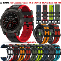 26 22MM Silicone Watch Band Strap For Garmin Fenix 6X 6 Pro 7X 7 Epix Gen 2 Easyfit Wristband Fenix 5 5XPlus Smartwatch Bracelet