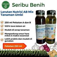 Nutrisi Hidroponik AB Mix Cair 250 ml - Pekatan A dan Pekatan B Instant Siap Pakai Sayur Buah Bunga 