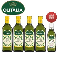 【Olitalia奧利塔】純橄欖油1000mlx4瓶-禮盒組(+特級初榨橄欖油250mlx1瓶)