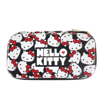 小禮堂 Hello Kitty 皮質硬殼3C收納包 (黑滿版款)