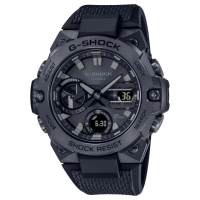 【CASIO 卡西歐】G-SHOCK精緻黑色雙顯錶(GST-B400BB-1A)