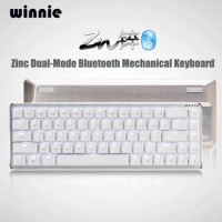 Ajazz Zinc Dual-Mode Bluetooth Mechanical Keyboard 68key Gaming Keyboard White Backlight Cherry Black Switch Office Keyboard