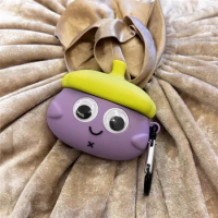 For apple AirPods Pro 2 Case Cover Cute 3D Funny Eggplant Silicone Earphone Case For Airpods 1 2 3 Pro Headset Box Cover Funda