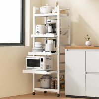 廚房置物架抽拉落地夾縫多層微波爐架多功能可折疊烤箱架子收納架