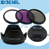 55mm UV CPL FLD Lens Filter Kit+Lens Cap+Flower Lens Hood For Nikon D5600 D5500 D5300 D5100 D3400 D7500 D750 with AF-P 18-55mm