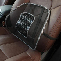 Black Car Seat Office Chair Massage Back Lumbar Support Mesh Breathable Elastic Cushion Pad Back Lumbar Cushion For Car Driver