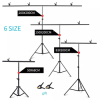 SH T-shaped Stand Backdrop Frame Aluminum Photography Photo Studio Green Background Support System for Video Chroma Key Screen
