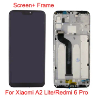 New Complete Screen for Xiaomi A2 Lite/Redmi 6 Pro LCD Touch Screen Digitizer Assembly with Frame and Sensor flex