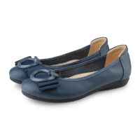 【SCONA 蘇格南】全真皮 氣質舒適娃娃鞋(藍色 31200-2)
