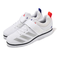 【adidas 愛迪達】舉重鞋 Powerlift 5 男鞋 女鞋 白 銀 支撐 魔鬼氈 訓練鞋 運動鞋 愛迪達(ID2474)