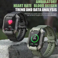 for Asus ROG Phone 6D Phone 6 Pro ZenFone 9 Smart Watch Men Carbon Black Ultra Army Outdoor Heart Rate Blood Oxygen Smartwatch