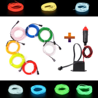 5V USB EL wire flexible Glow EL Wire tape tube Strip LED Neon Lights Shoes Clothing Car waterproof led strip 1m/3m/5M 1PC/lot