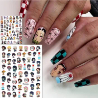 1 PC Anime Demon Slayer Design 3D Self Adhesive Decal Slider DIY Decorations for Nail Sticker TSC 210 236