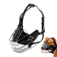 Dog Muzzle Wire Basket Adjustable Metal Basket For Biting Chewing Dog Mouth Mesh Muzzles For Large Breed Dogs Dog Muzzle For