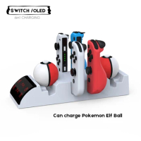 For Switch Handle Charger Joy-Con Charger Dock Stand Station Six-in-one EIf Ball Charger NS Pro for Nintendo Switch NS OLED
