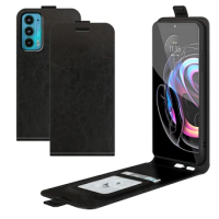 Case for Motorola Moto edge 20 5G (6.43in) Cover Down Open Style Flip Leather Card Slot Black XT2143 XT 2143 Moto2143 Edge20