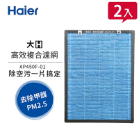Haier海爾 大H空氣清淨機專用高效複合濾網(AP450F-01)2入組 適用：AP450