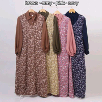 Aghnia Gamis Overall Motif Bunga