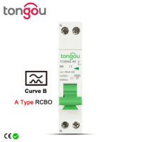Type A Curve B RCBO 6KA 18mm 10A 16A 32A 40A 30mA 1P+N Residual Current Circuit Breaker with Over Current and Leakage Protection